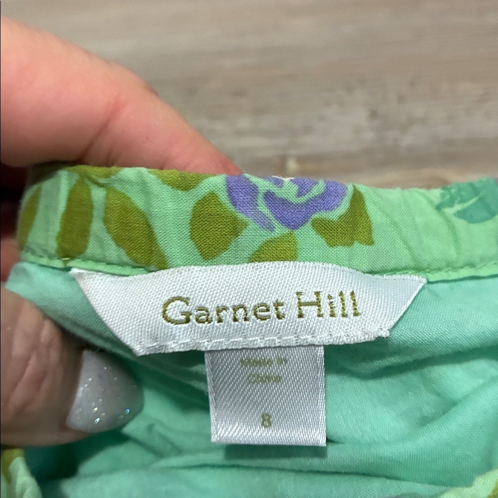 Garnet Hill Cotton Skirt A-line Floral print Lined Women Size 8 Feminine Spring - Picture 4 of 11
